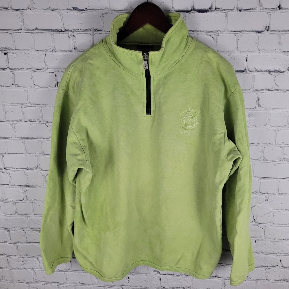 DAGOLI | vintage retro "Sun Spirit" mock neck ¼ zip pullover sweatshirt